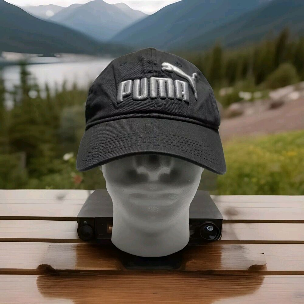 Puma Hat Cap Stretch Fit Gray White Trucker Embroidered Workout Mens Casual